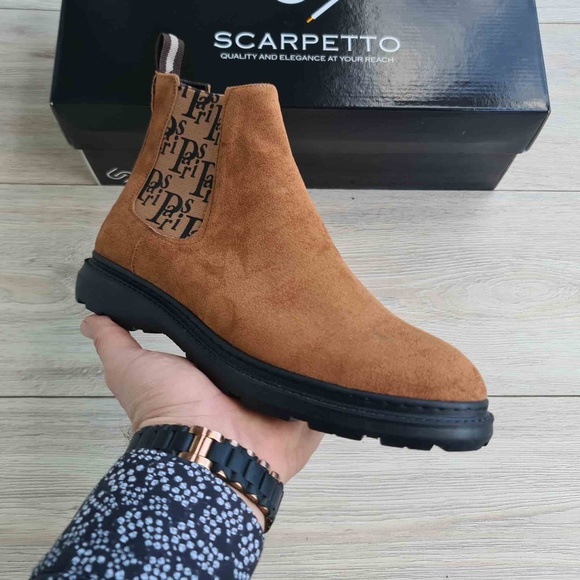 Men\'s Suede Leather Chelsea Boots | Pull-on | Handmade